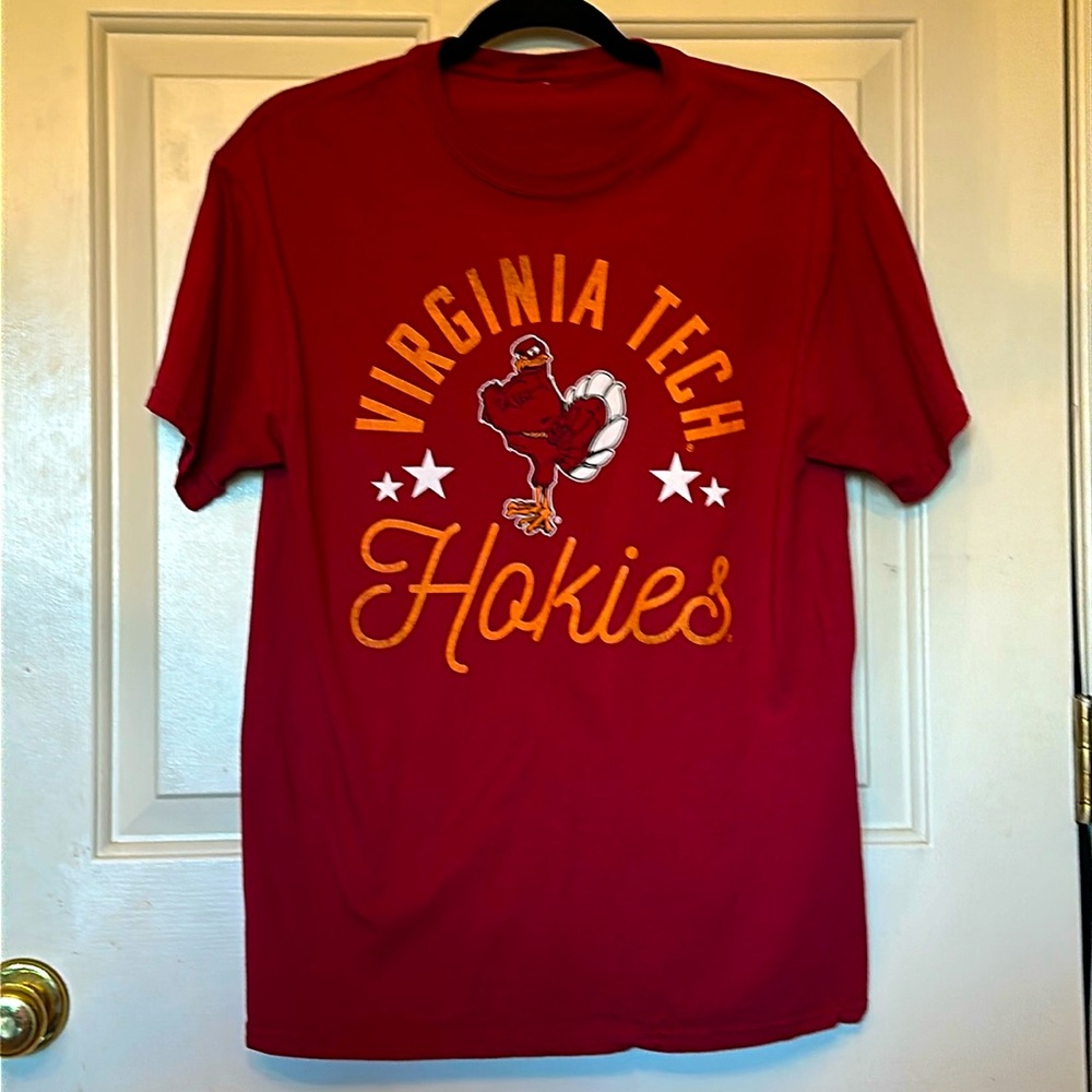 Virginia Tech Hookies red and orange unisex t-shirt no size tag